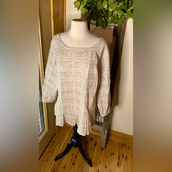 ✨Soft Surroundings Imogene Linen Blend Ruffle Hem Tunic✨ NWOT - Picture 2 of 12